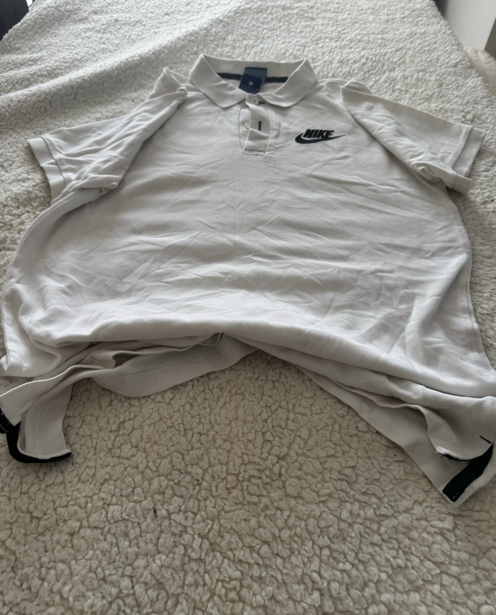 Camiseta Polo Nike com Logo Bordado Branco Tamanho S Vintage Casual Streetwear – photo 4